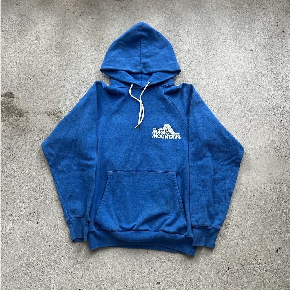 Vintage Six Flags Magic Mountain Interlock 80s Hoodie Small